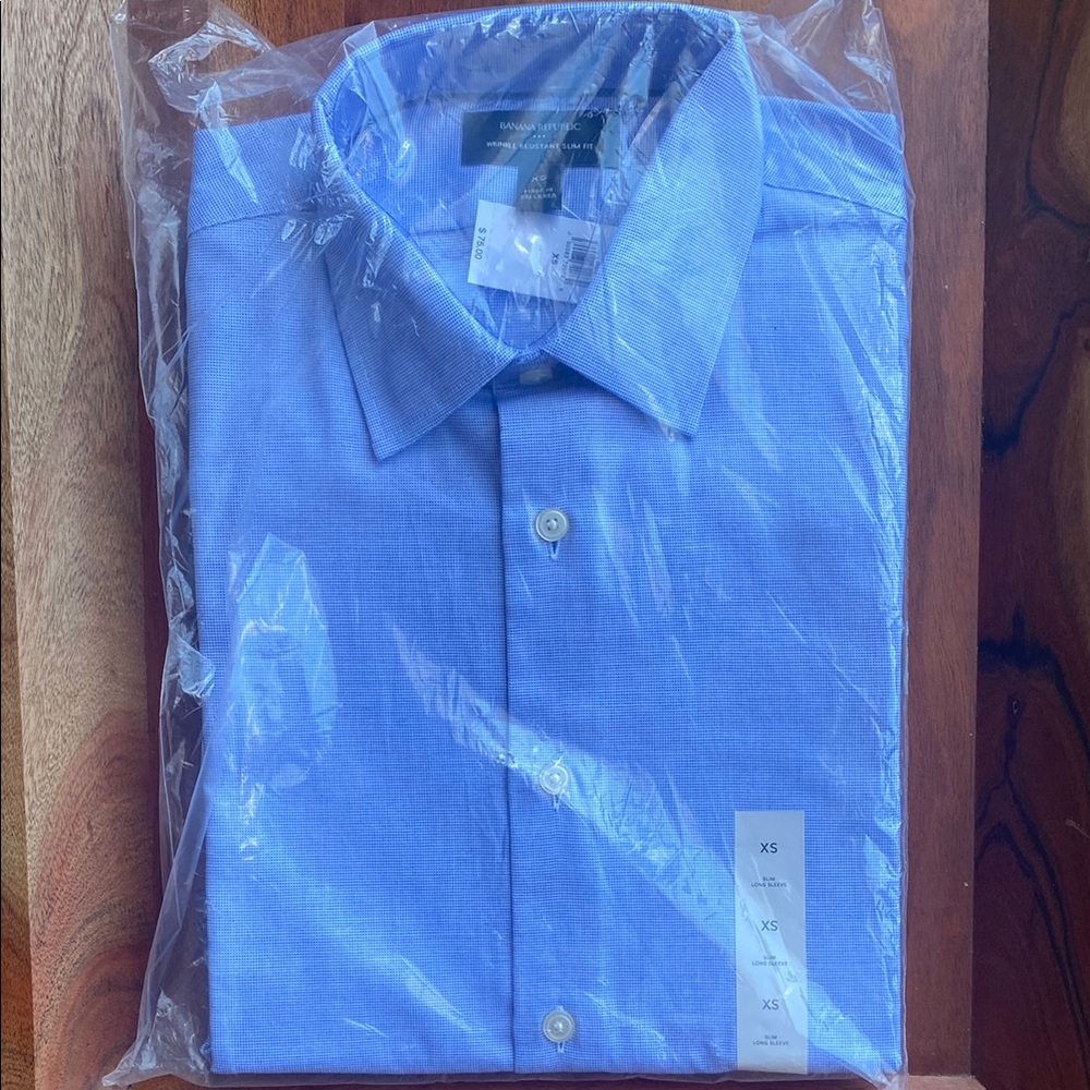 Banana Republic Men's basic Blue Dress Shirt XS NWT